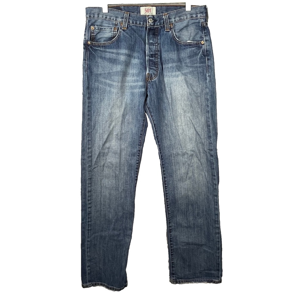 VTG Levis 501 Jeans Mens 33x32 Straight Button Fly Medium Wash Mid Rise Blue